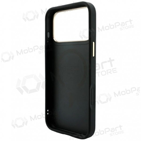 Capa para Apple iPhone 18 Pro Max - Guess PU Leather 4G Gold Frame Embossed MagSafe (preto)