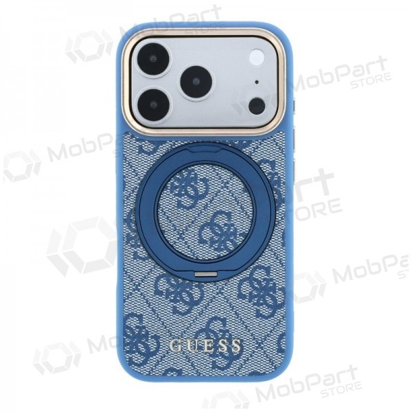 Capa para Apple iPhone 18 Pro - Guess PU 4G Ring Stand MagSafe (azul)