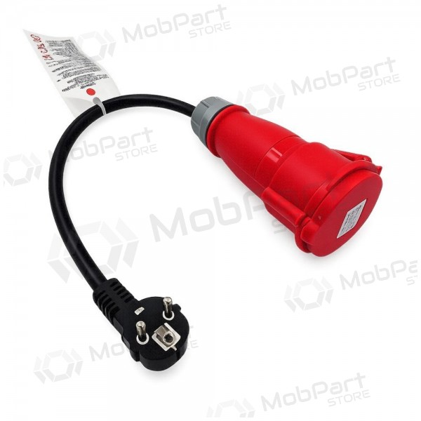 Adaptador Reach CEE 16A 400 V para 220 V Schuko preto