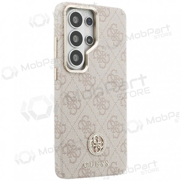Capa Samsung Galaxy S26 Ultra - Guess PU Leather 4G Strass Logo Gold Frame Magnetic (rosa)