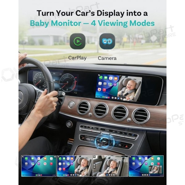 Adaptador CarPlay sem fio Ottocast Cabin Care CA520-T com função de babá móvel preto