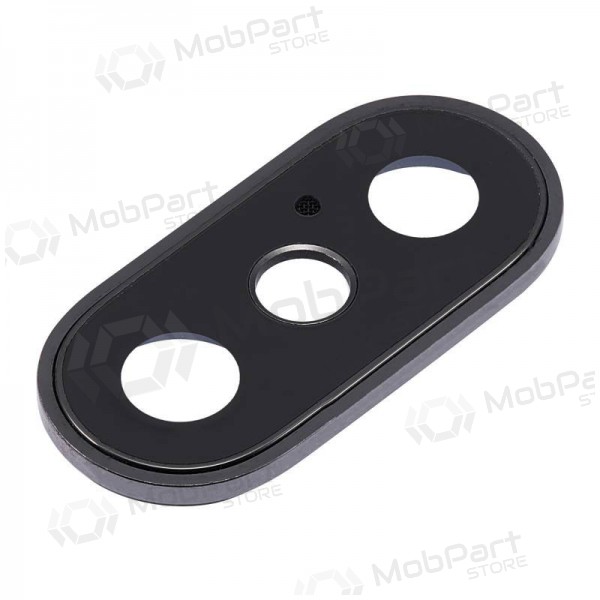 Apple iPhone X lente vidro da câmera (preto) (com moldura)