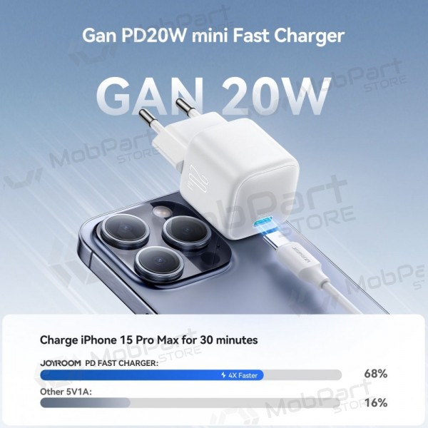 Carregador Joyroom JR-TCG08 USB-C GaN PD20W branco