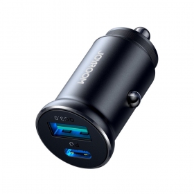 Carregador automobilinis Joyroom CCN05 USB-C/USB-A 30W preto