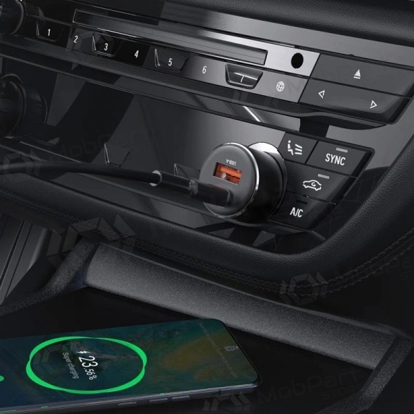 Carregador de carro Acefast B12 60W USB-C/USB-A preto