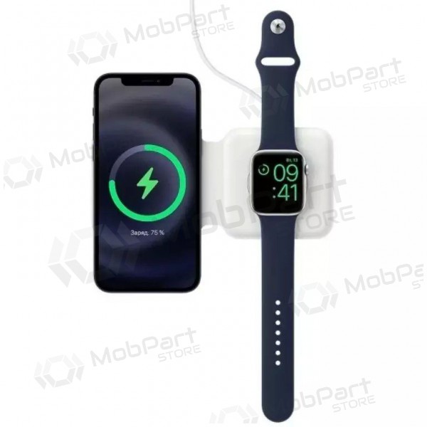 Carregador sem fio 2in1 Smart Phone, Watch MagSafe 10W (branco)