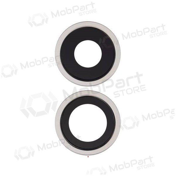Apple iPhone 11 lente vidro da câmera (2unidade) (prata) (com moldura)