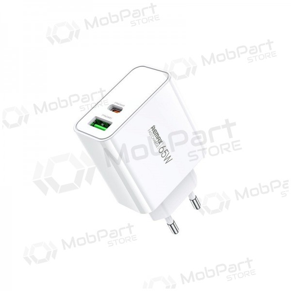 Carregador Remax RP-U125 65W GaN USB-C/USB-A branco