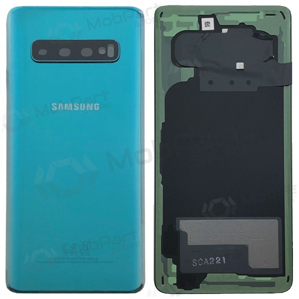 Samsung G973 Galaxy S10 tampa traseira da bateria verde (Prism Green) (usado grade C, original) Samsung G973 Galaxy S10 tampa traseira da bateria verde (Prism Green) (usado grade C, original)