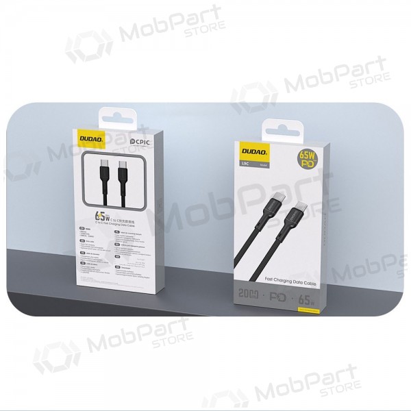 Cabo USB-C Dudao L9C USB-C para USB-C 2 m 65 W preto