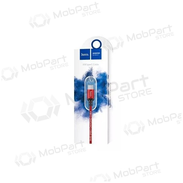 USB cabo HOCO X14 Times speed type-C 1m (vermelho / preto)