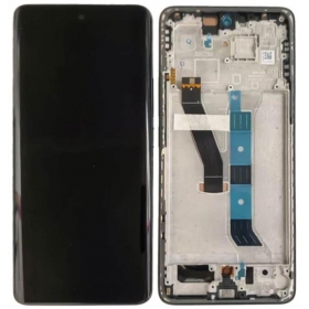 Tela Xiaomi Poco M8 5G (preta) (com moldura) (original)