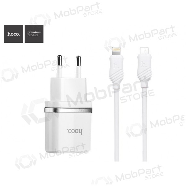 Carregador HOCO C11 Smart USB + lightning (5V 1A) (branco)