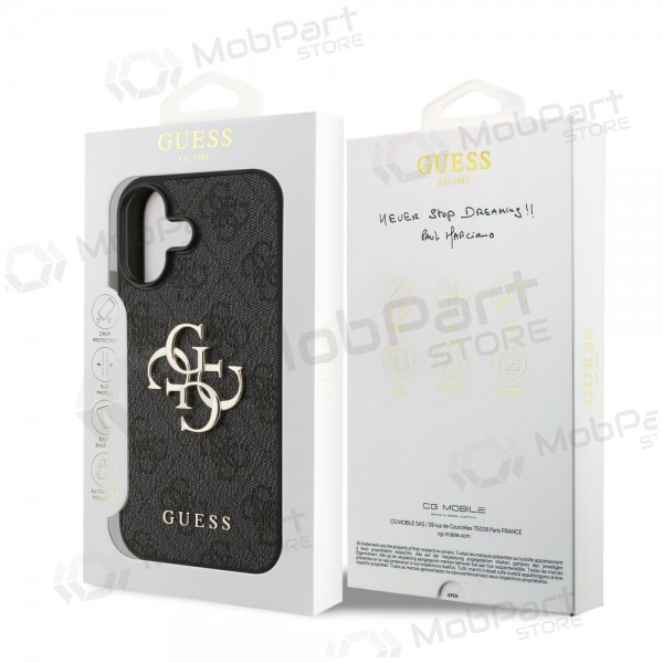 Capa para Apple iPhone 17 -Guess PU 4G Metal Logo- (cinzento)