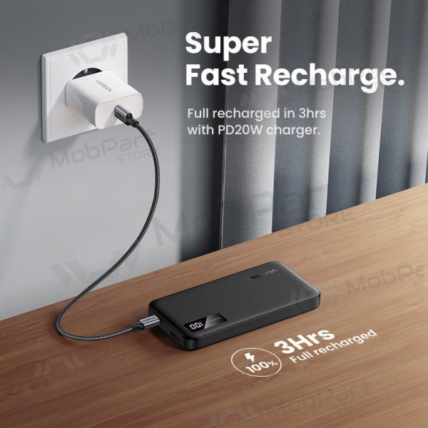 Bateria externa Power Bank Ugreen PB311 20W 10000mAh (25742) preto Bateria externa Power Bank Ugreen PB311 20W 10000mAh (25742) preto