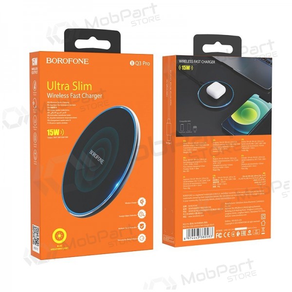 Carregador sem fio Borofone BQ3 Pro 15 W preto