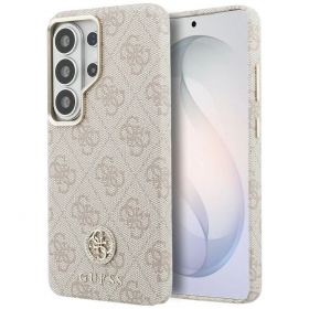 Capa Samsung Galaxy S26 Ultra - Guess PU Leather 4G Strass Logo Gold Frame Magnetic (rosa)