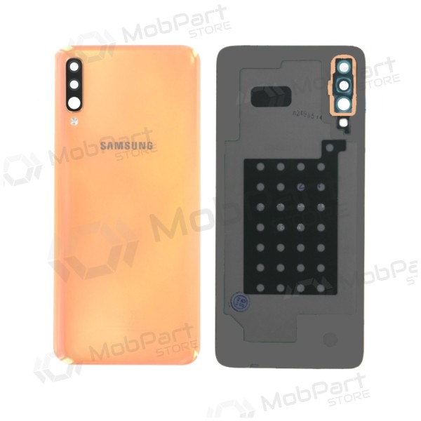 Samsung A505 Galaxy A50 2019 tampa traseira da bateria  (Coral Orange) (usado grade B, original)