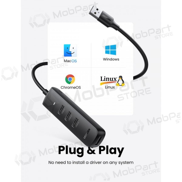 USB šakotuvas Ugreen CM416 USB-A 3.0 to 4xUSB-A 3.0 (10915) preto