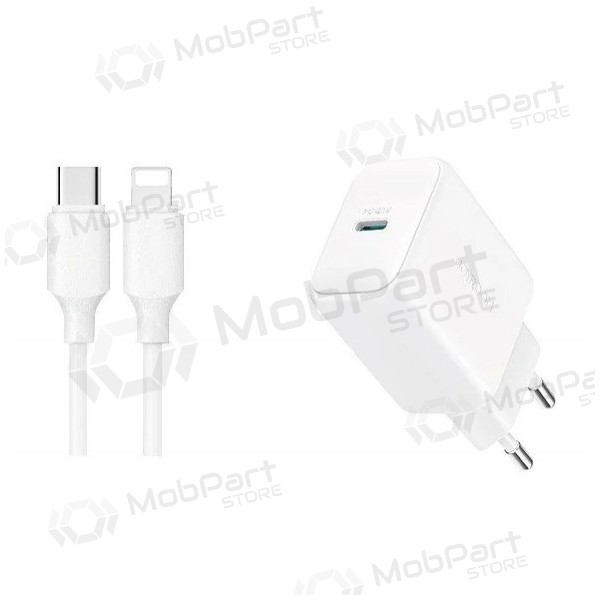 Carregador Joyroom JR-TCF20 USB-C PD20W + USB-C to Lightning cable 1.0m branco