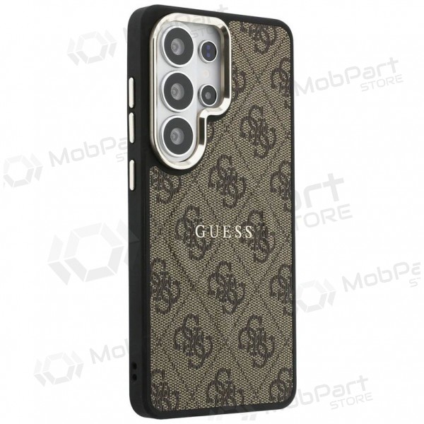 Capa Samsung Galaxy S26 Ultra - Guess PU Leather 4G Gold Frame Magnetic (castanho)