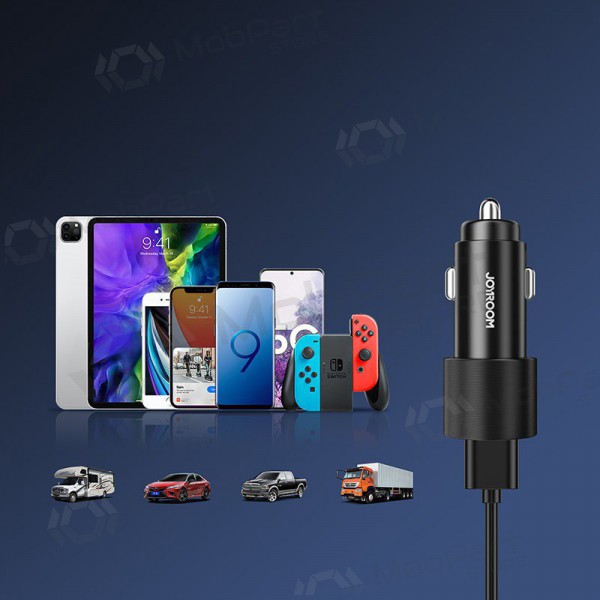 Carregador automobilinis Joyroom JR-CL10 LED 2xUSB 24W (preto)