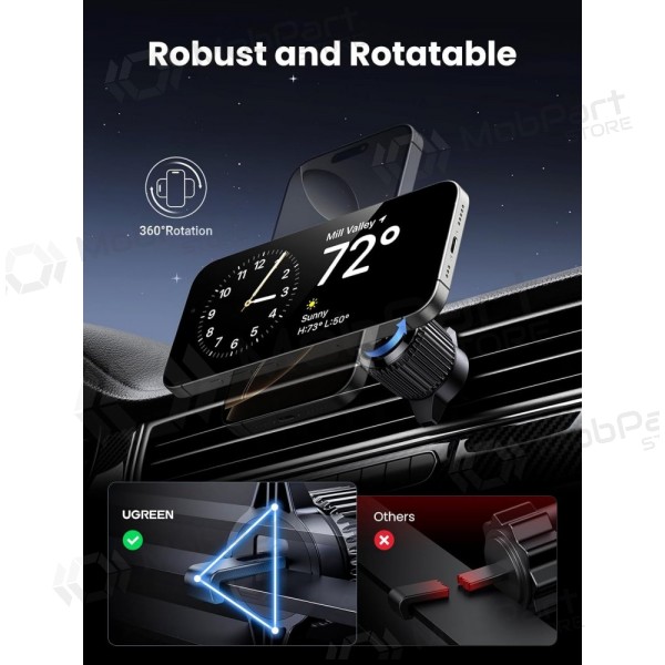 Suporte de telefone para carro com carregamento sem fio Ugreen W708 MagSafe 15 W para grelha de ventilação