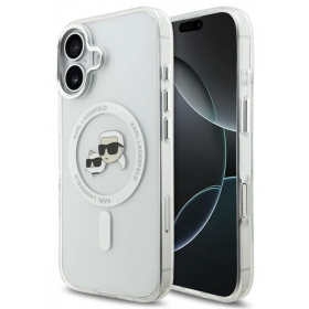 Capa para Apple iPhone 17 - Karl Lagerfeld IML K&CH Heads Metal Frame MagSafe (transparente)