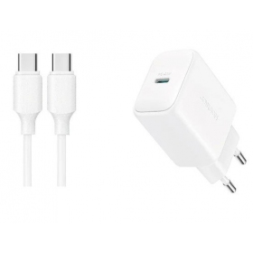 Carregador Joyroom JR-TCF20 USB-C PD20W + USB-C to USB-C cable 1.0m branco