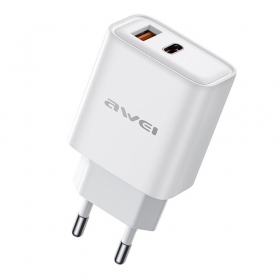 Carregador Awei PD81-EU USB-A/USB-C branco