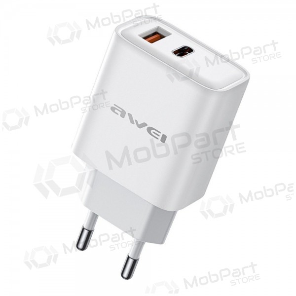 Carregador Awei PD81-EU USB-A/USB-C branco