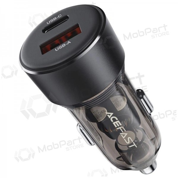 Carregador de carro Acefast B12 60W USB-C/USB-A preto