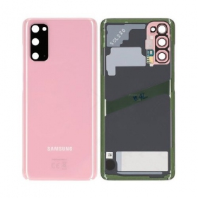 Samsung G981F / G980 Galaxy S20 tampa traseira da bateria rosa (Cloud Pink) (usado grade A, original)