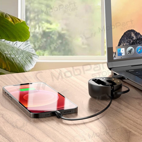 USB cabo Borofone BU26 3in1 microUSB-Lightning-Type-C magnetinic 1.0m (preto)