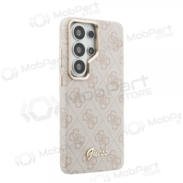 Capa Samsung Galaxy S26 Ultra - Guess PU 4G Script Metal Logo Magnetic (rosa)