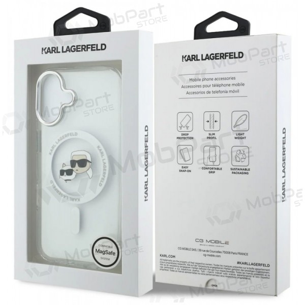 Capa para Apple iPhone 17 - Karl Lagerfeld IML K&CH Heads Metal Frame MagSafe (transparente)