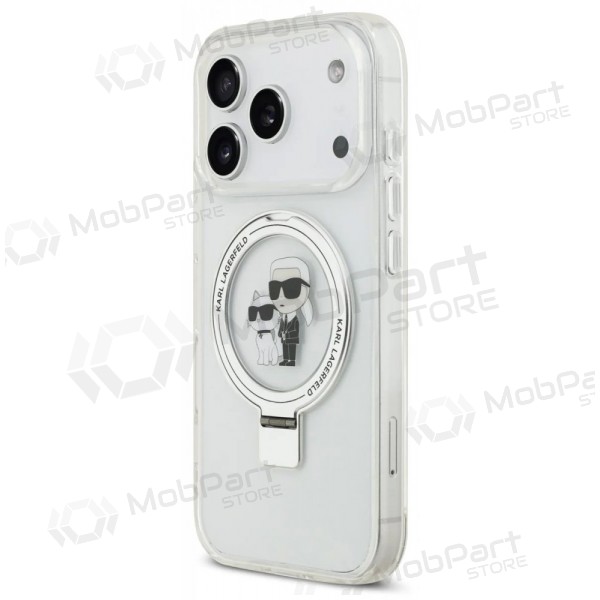 Capa para Apple iPhone 17 Pro Max - Karl Lagerfeld Ringstand Karl and Choupette MagSafe (transparente)