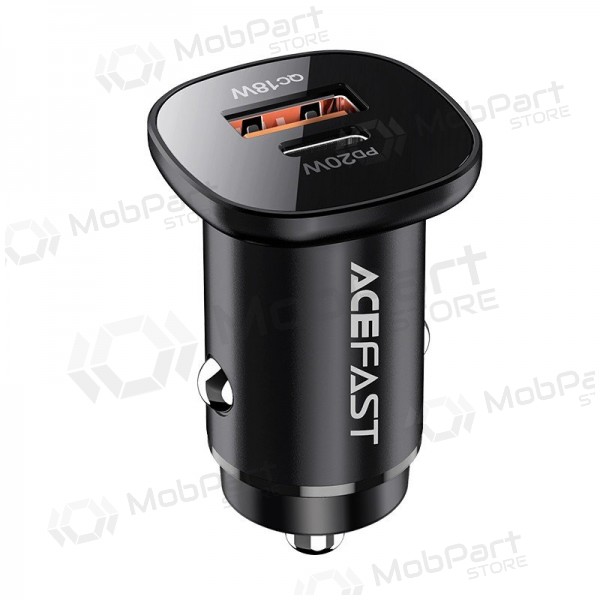 Carregador automobilinis Acefast B1 Mini 38W USB-C+USB-A preto
