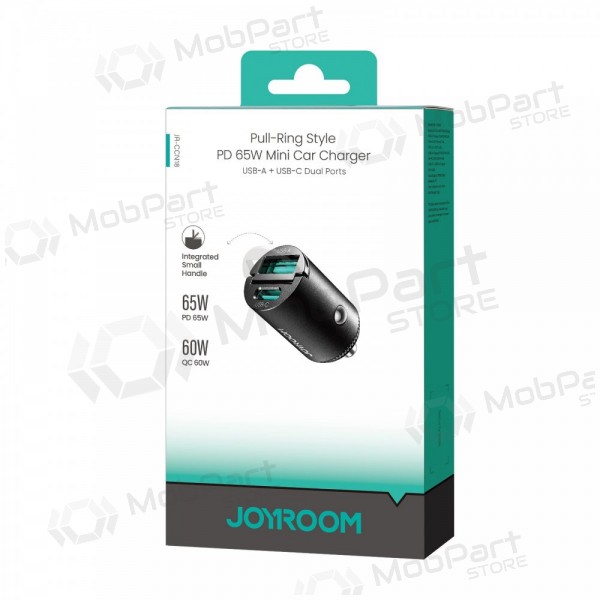Carregador de telefone para carro Joyroom JR-CCN18 65 W USB-C + USB-A preto