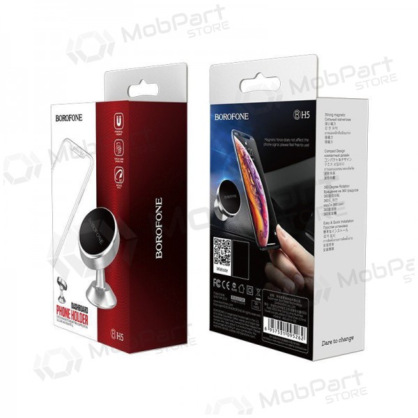 Automobilinis Universal telefono laikiklis Borofone BH5 Platinum, mounted on the dashboard, magnetic