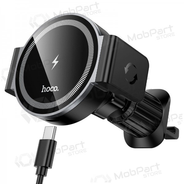 Suporte de telefone para carro com carregamento sem fio Hoco HW35 MagSafe 15 W para as grelhas de ventilação.