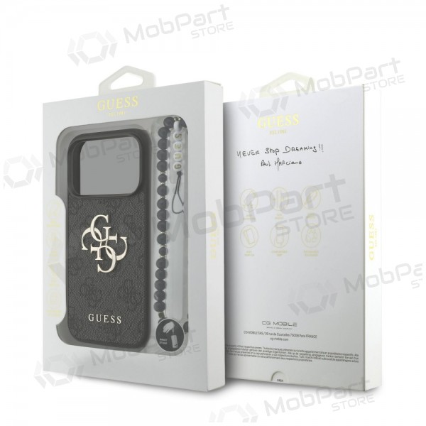 Capa para Apple iPhone 17 Pro -Guess PU 4G Metal Logo Strap- (preto)