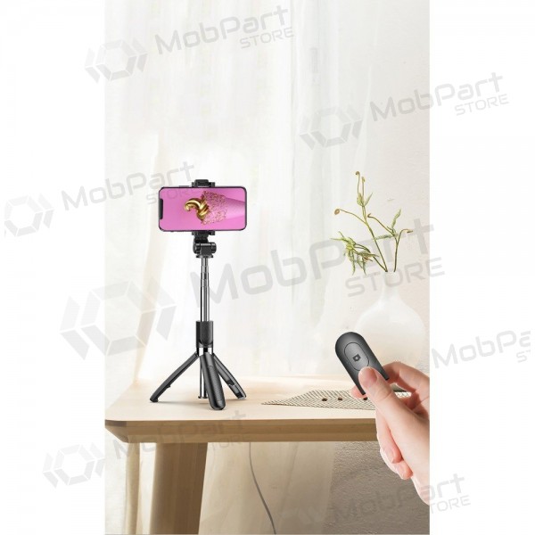 Tripé de bastão de selfie XO SS08 para telefone Bluetooth preto