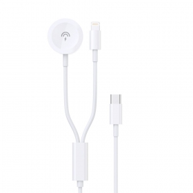Cabo USB-C Dudao A12MAX-2in1 USB-C para iWatch / Lightning 1.2 m