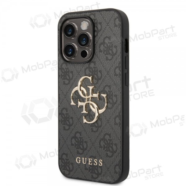 Capa para Apple iPhone 14 Pro -Guess PU 4G Metal Logo- (cinzento)