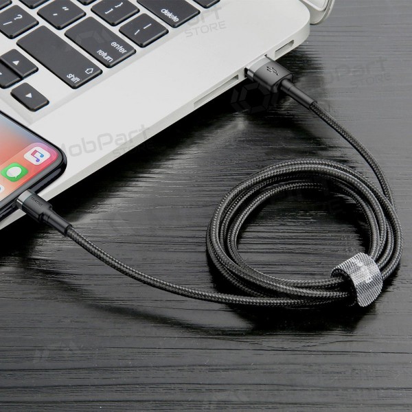 USB cabo Baseus Cafule USB-A to Lightning 2.4A 1.0m cinza-preto CALKLF-BG1