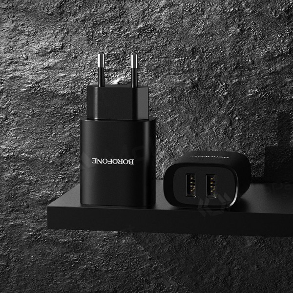 Carregador Borofone BN2 2xUSB 2.1A (preto)