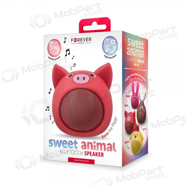 Altifalante portátil Bluetooth Forever Sweet Animal Pig Rose ABS-100