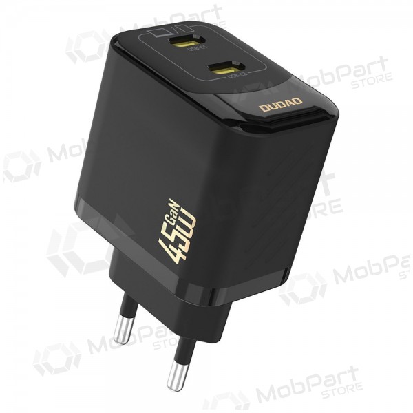 Carregador de telefone Dudao A28P 45 W GaN 2x USB-C preto