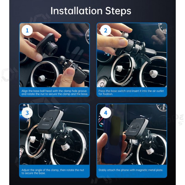 Suporte para telefone de carro Choetech H042 preto